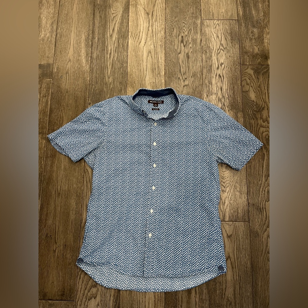 Michael Kors Blue Casual Button Down Shirt